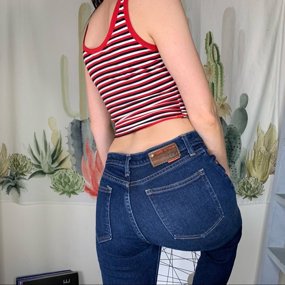 Buckle boot cut jeans
